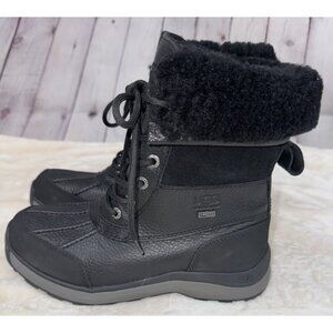 NEW UGG Women's Adirondack III Short Black Leather Waterproof Boots 1095141